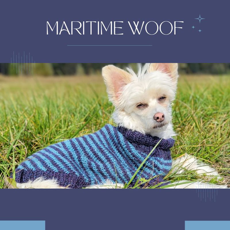 Knitting Pattern MARITIME WOOF – Warm & Stylish Dog Sweater
