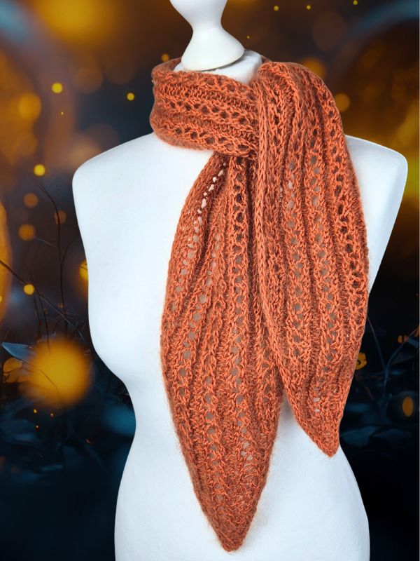 Strickanleitung PUMPKIN GLOW - Skinny-Schal bringt Farbe, Anwendungsbeispiel