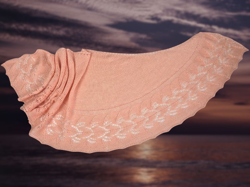 Strickanleitung SUNSET ARC - Geschwungener Halbrundschal