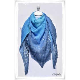 Knitting Pattern Lace Shawl BLUE LAGOON