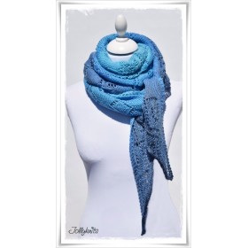 Knitting Pattern Lace Shawl BLUE LAGOON