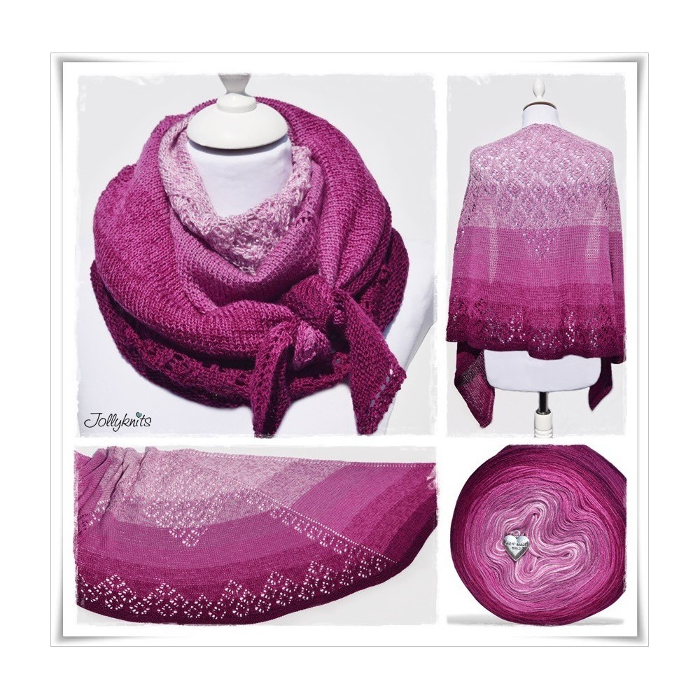 Knitting Pattern Lace Shawl GARDEN OF LOVE