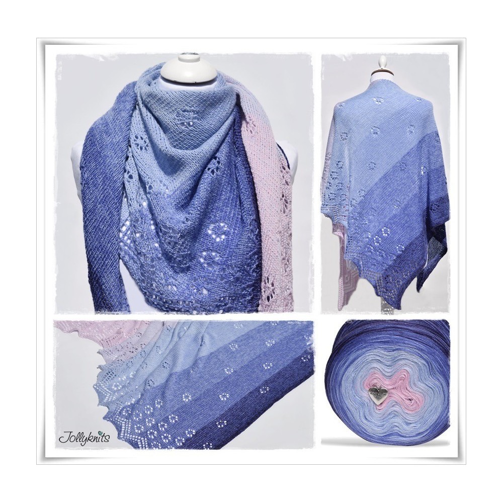 Knitting Pattern Lace Shawl FORGET ME NOT