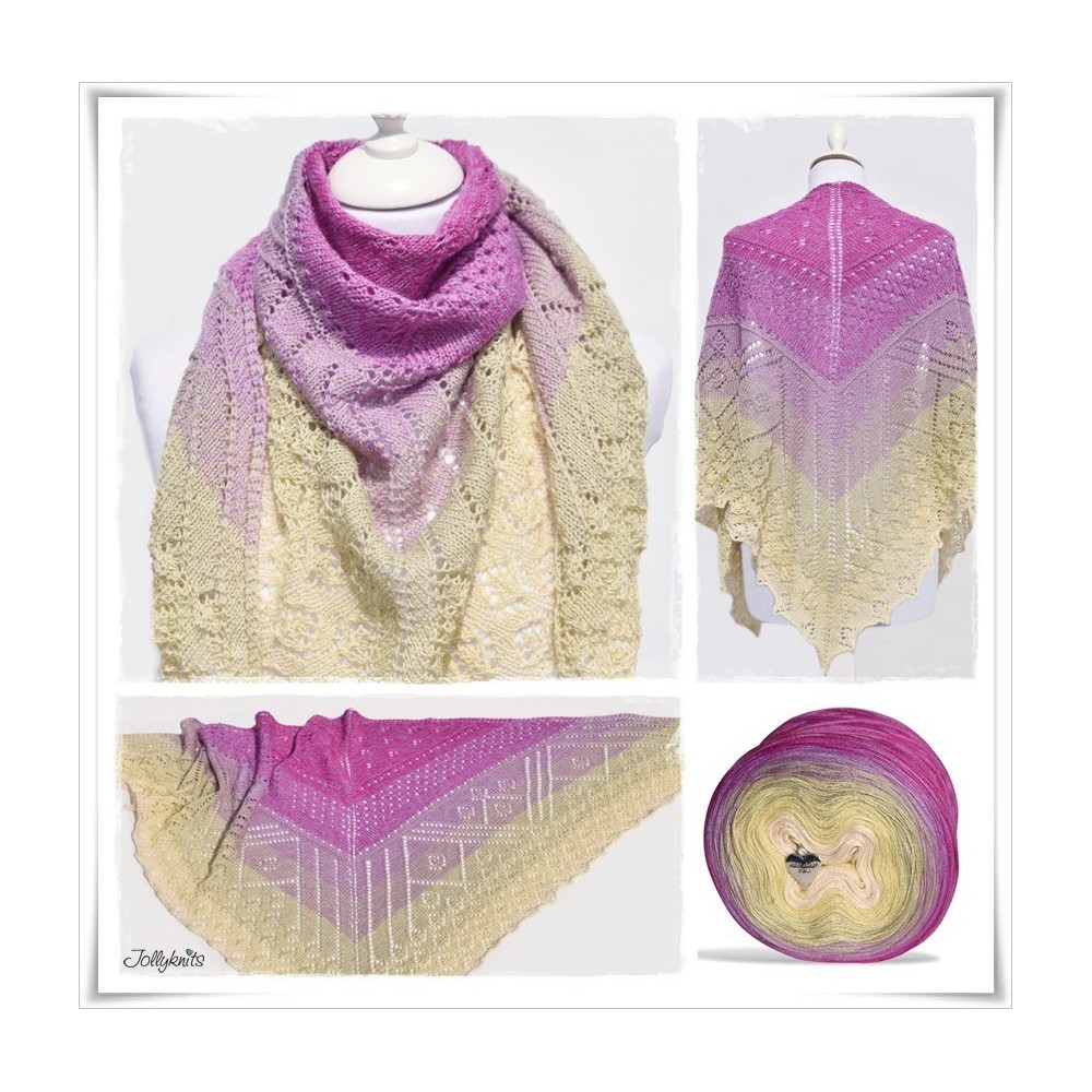 Knitting Pattern Lace Shawl TEA FLOWER