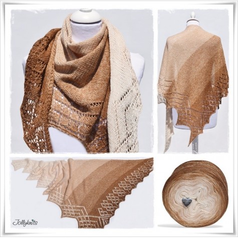 Knitting Pattern Lace Shawl GINGERBREAD