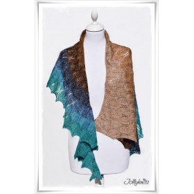 Knitting Pattern Lace Shawl CANARD BLEU