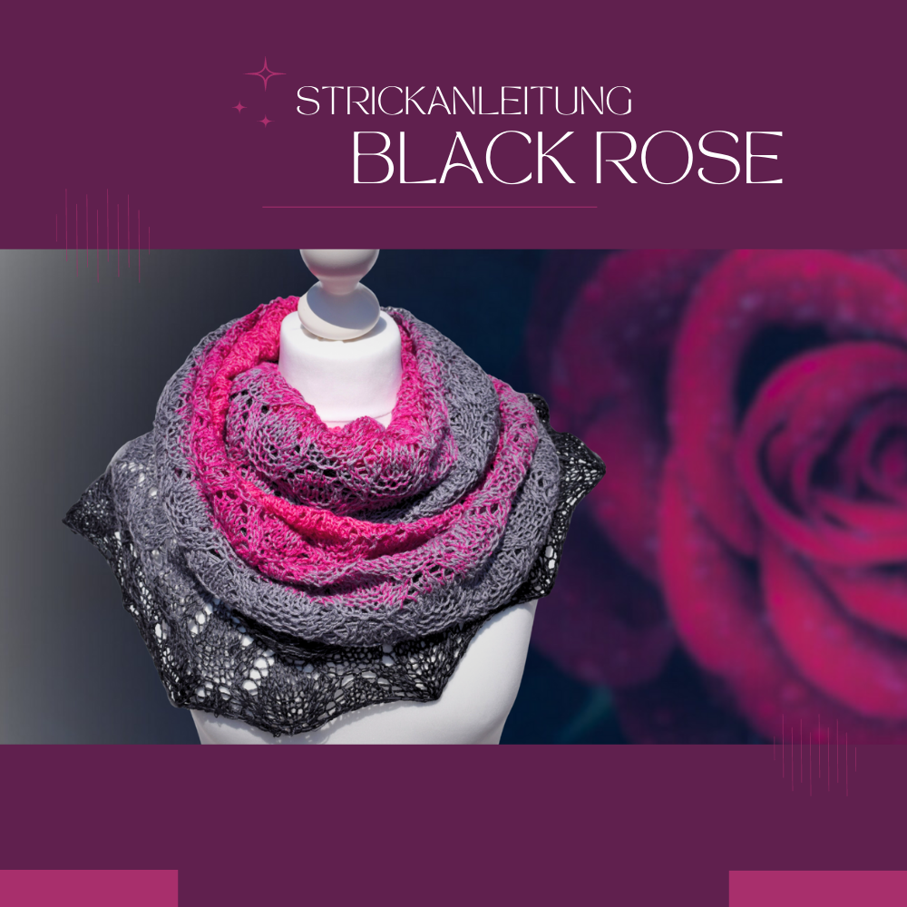 Knitting Pattern BLACK ROSE