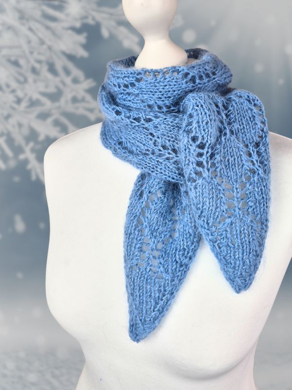 Strickanleitung ARCTIC GLOW - warmer Skinny-Schal, Anwendungsbeispiel