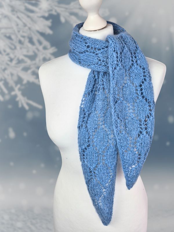 Strickanleitung ARCTIC GLOW - warmer Skinny-Schal, Anwendungsbeispiel