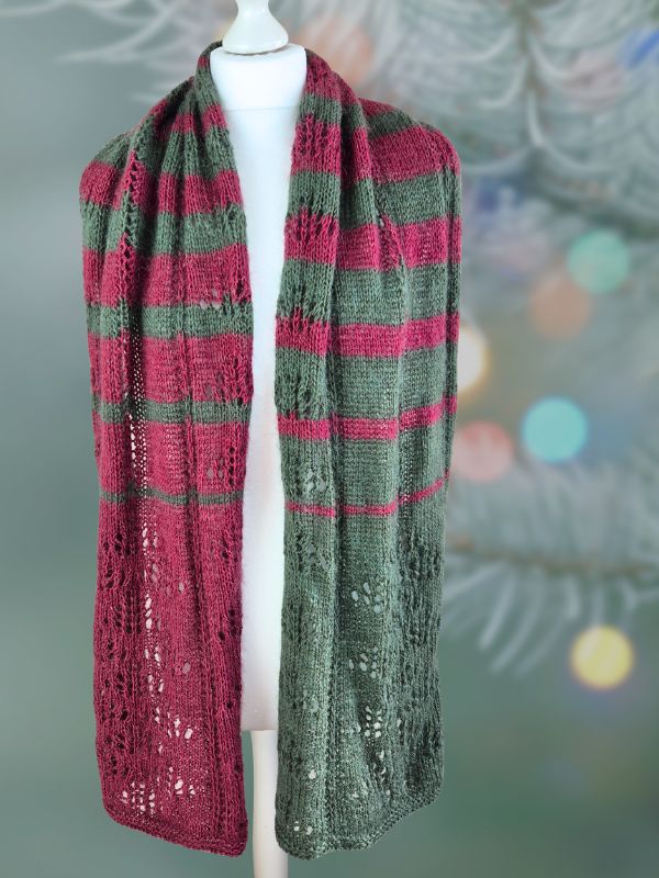 Strickanleitung MYSTERY KNITMAS KAL – Advents-Schal, Anwendungsbeispiel