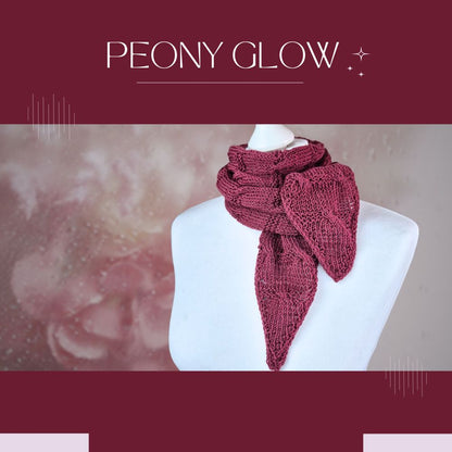 Strickanleitung PEONY GLOW - Leichter Schal mit Zopfmuster | Jollyknits