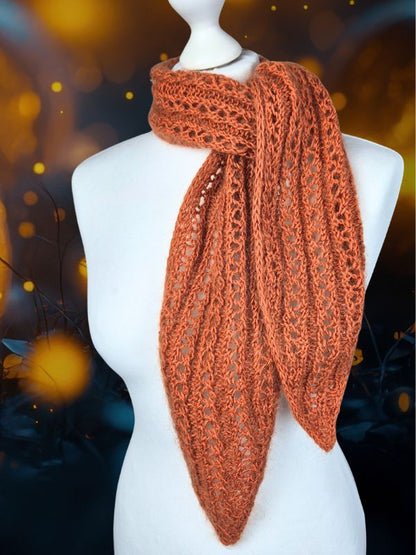 Strickanleitung PUMPKIN GLOW - Skinny-Schal bringt Farbe, Anwendungsbeispiel