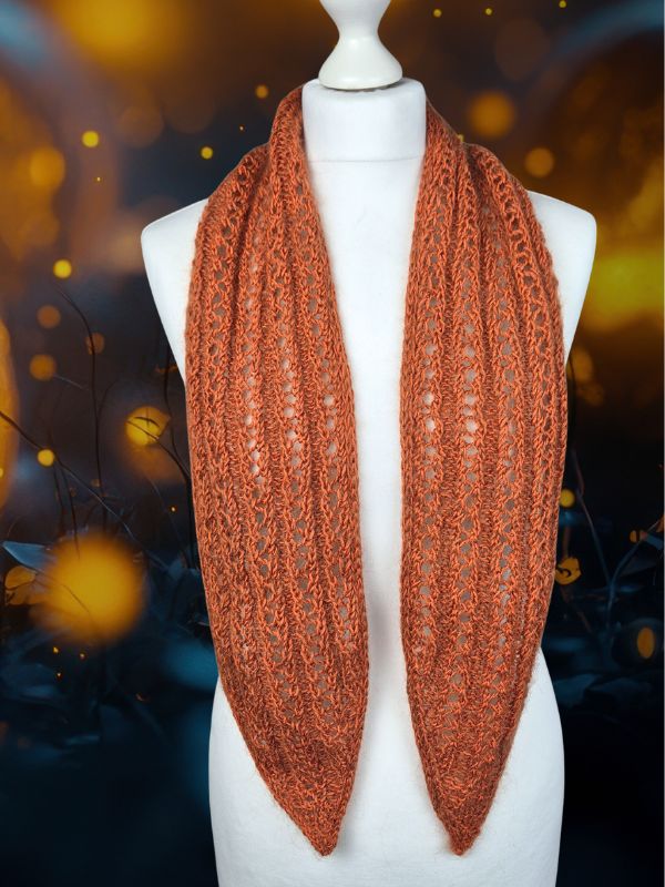 Strickanleitung PUMPKIN GLOW - Skinny-Schal bringt Farbe, Anwendungsbeispiel