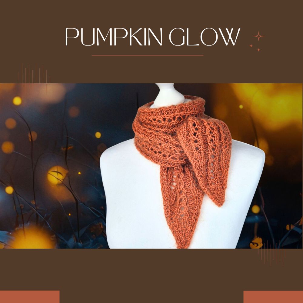 Strickanleitung PUMPKIN GLOW - Skinny-Schal bringt Farbe | Jollyknits