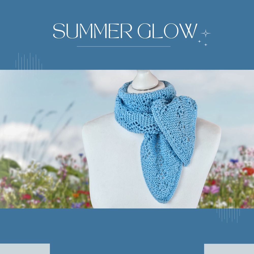 Strickanleitung SUMMER GLOW - leichter Skinny-Schal | Jollyknits