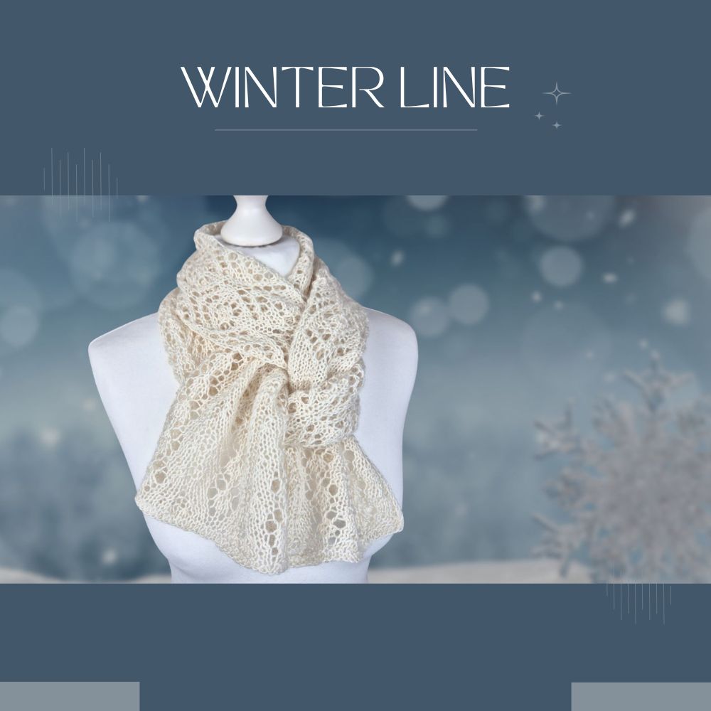 Strickanleitung WINTER LINE - Schal mit zauberhaftem Lacemuster | Jollyknits