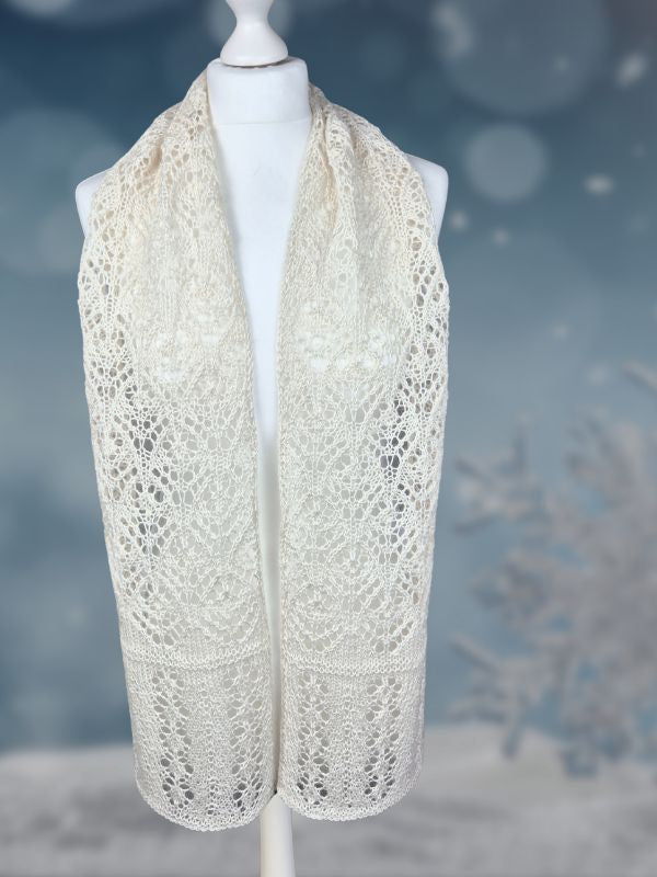 Strickanleitung WINTER LINE - Schal mit zauberhaftem Lacemuster, Anwendungsbeispiel